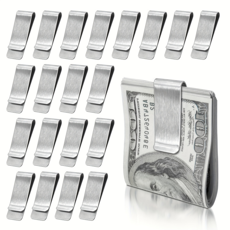 Money Clip Magnetic - 20PCS Stainless Steel Silver Slim Wallet