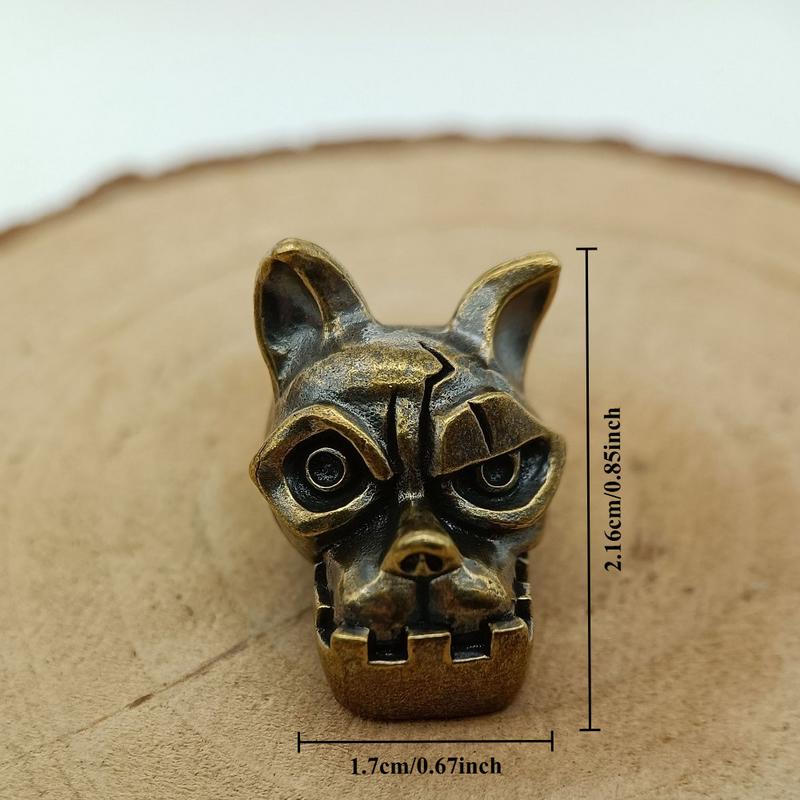 Bulldog Head Brass Knife Bead  - Edc Everyday Carry Knives recension och pris