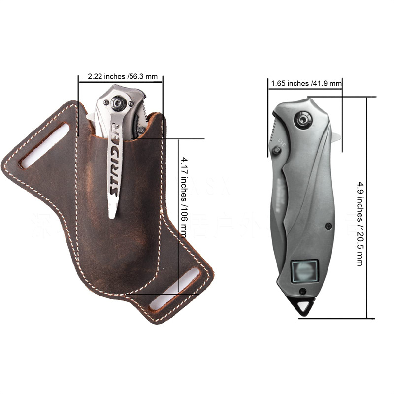 1PC Leather Knives Sheaths Fol - Edc Everyday Carry Knives recension och pris