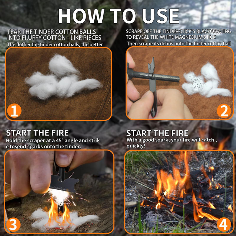 20Pcs Outdoor Mini Portable Fi - Ferro Rod Striker recension och pris